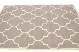 Taupe & Cream Trellis 5X8 Hand-Tufted Modern Rug
