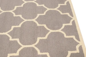 Taupe & Cream Trellis 5X8 Hand-Tufted Modern Rug