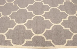 Taupe & Cream Trellis 5X8 Hand-Tufted Modern Rug
