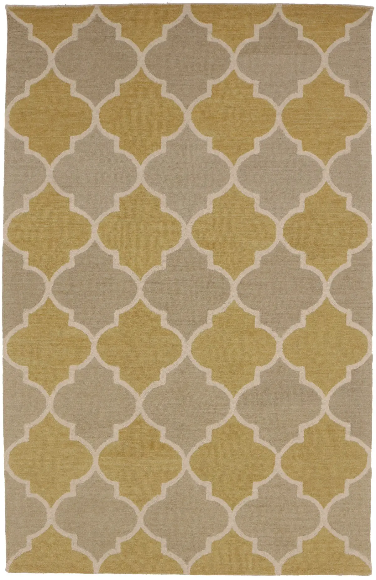 Beige & Gold Trellis 5X8 Hand-Tufted Modern Rug