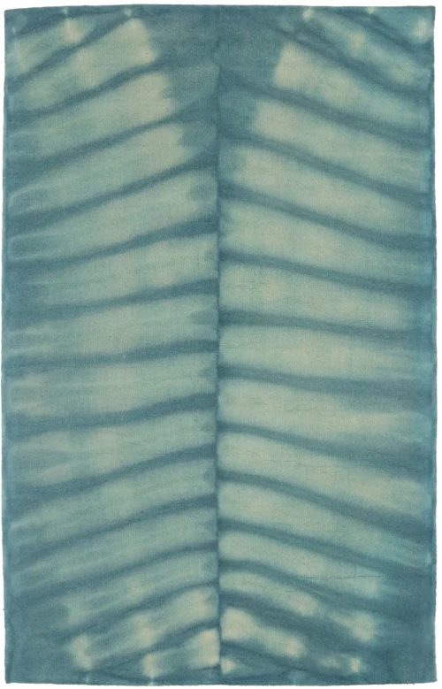 Teal Tie-Dye 5X8 Hand-Tufted Modern Rug