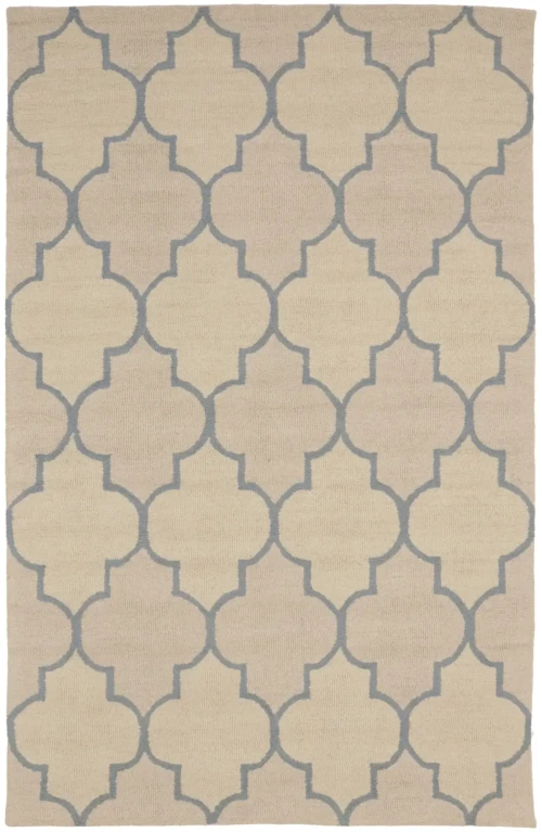 Cream & Gray Trellis 5X8 Hand-Tufted Modern Rug