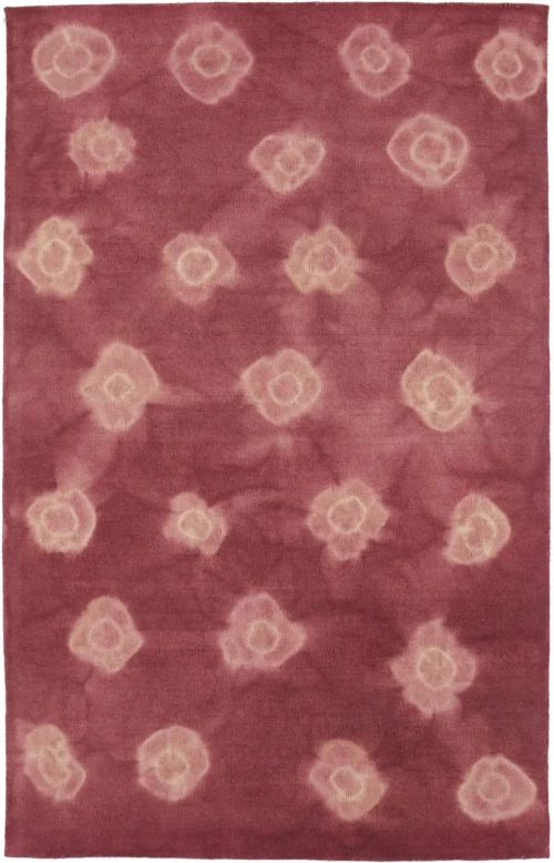 Deep Blush Tie-Dye 5X8 Hand-Tufted Modern Rug