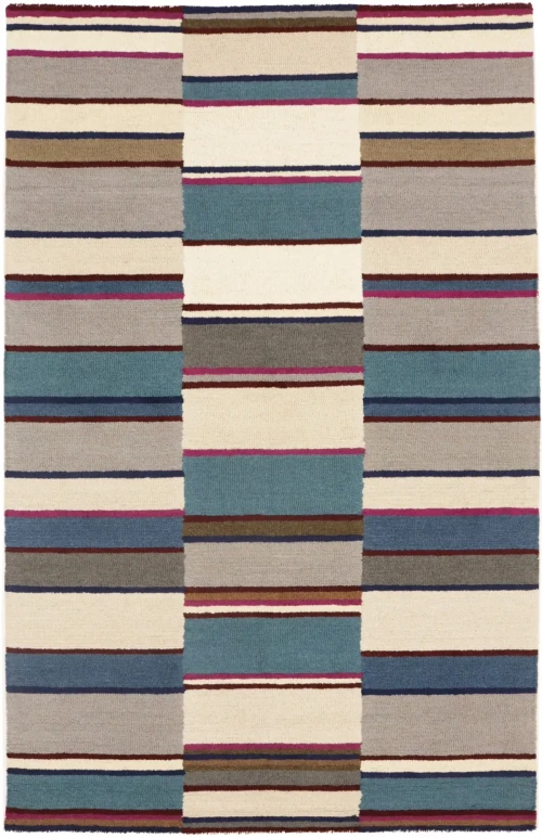 Multicolored Stripes 5X8 Hand-Tufted Modern Rug