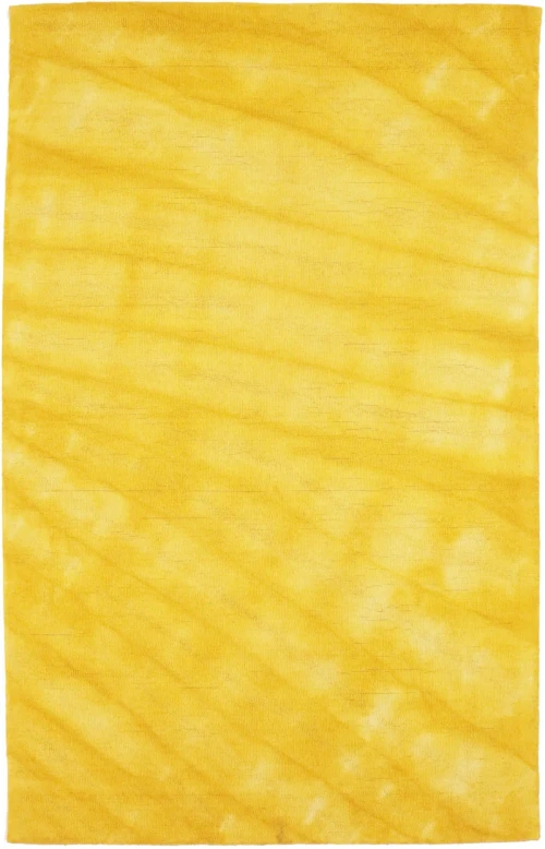 Golden Yellow Tie-Dye 5X8 Hand-Tufted Modern Rug