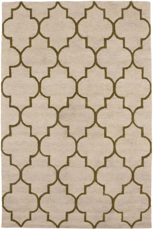 Beige & Brown Trellis 5X8 Hand-Tufted Modern Rug