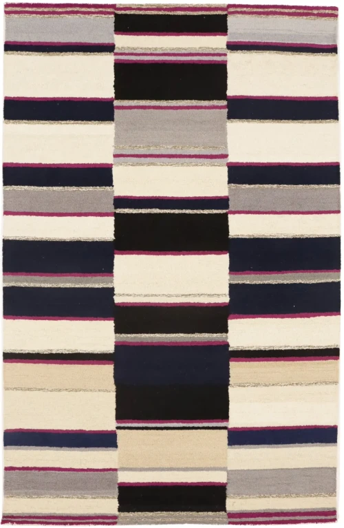 Multicolored Stripes 5X8 Hand-Tufted Modern Rug