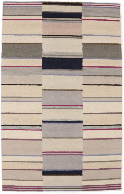 Multicolored Stripes 5X8 Hand-Tufted Modern Rug