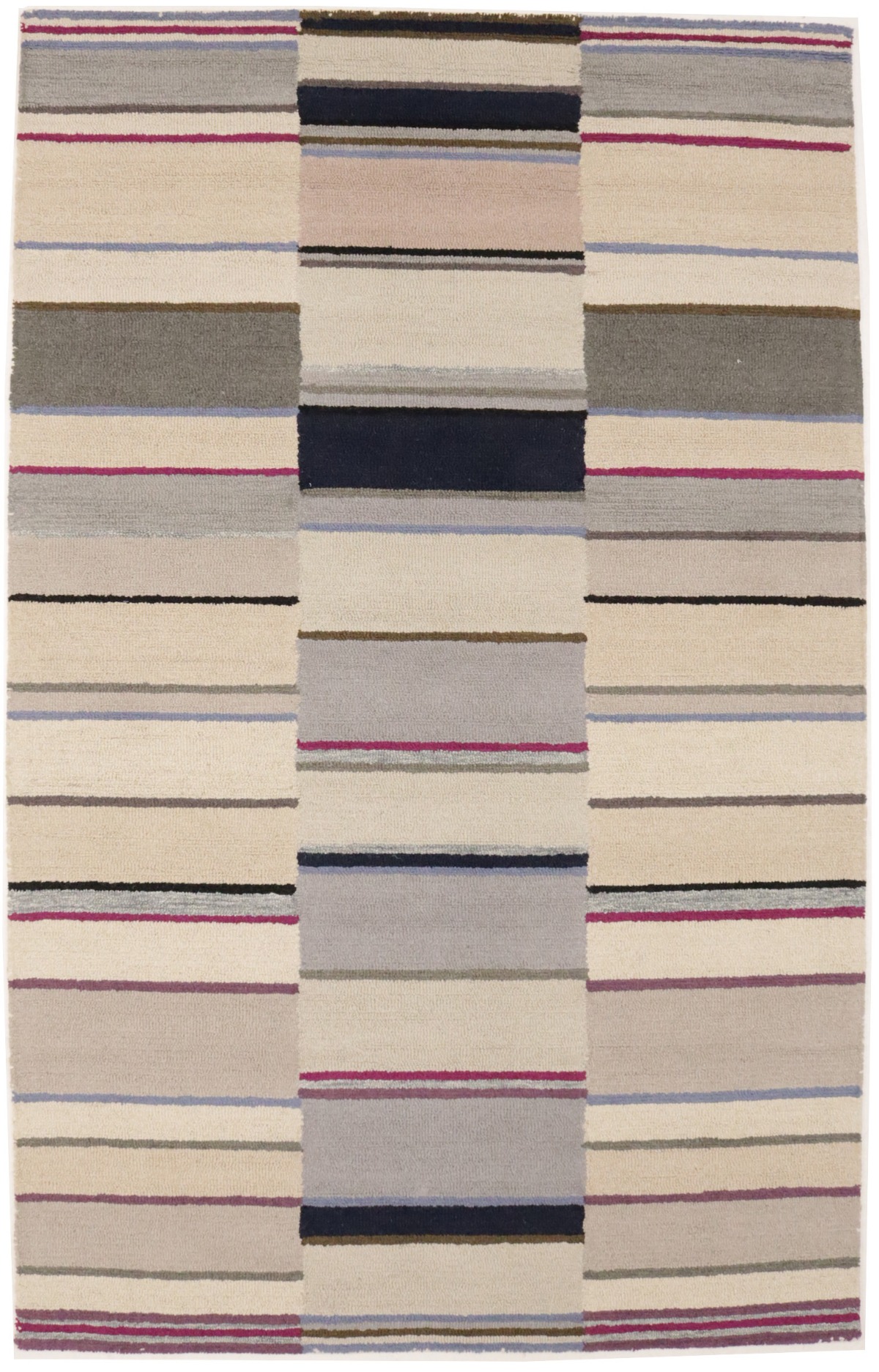 Multicolored Stripes 5X8 Hand-Tufted Modern Rug