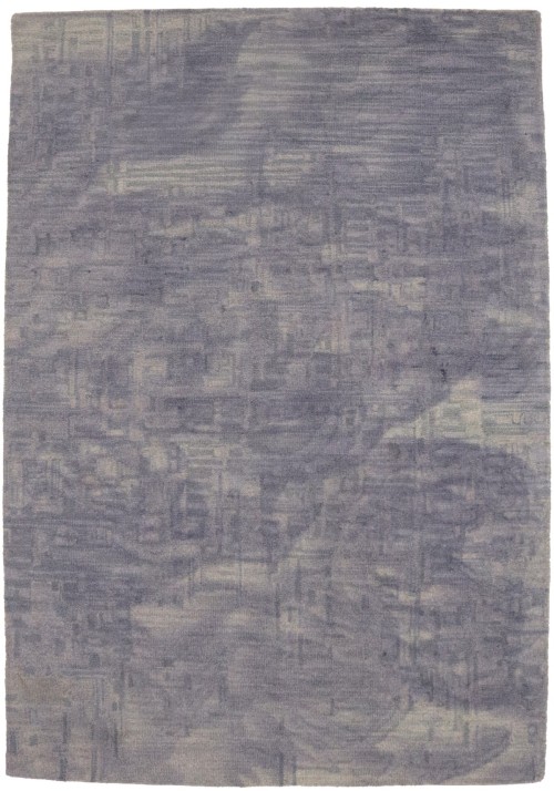 Purple-gray Abstract 5X8 Hand-Tufted Modern Rug