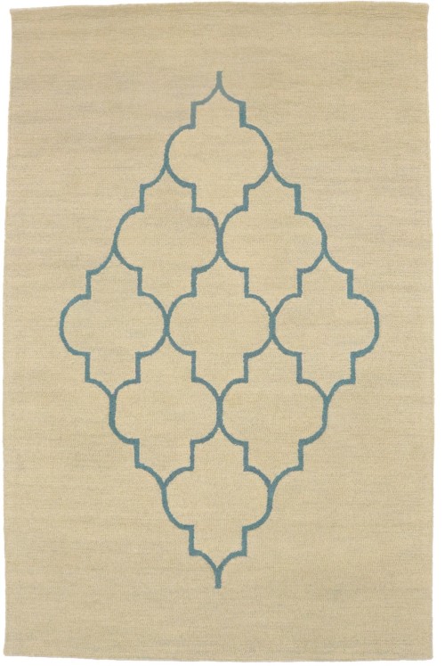 Beige Trellis 5X8 Hand-Tufted Modern Rug