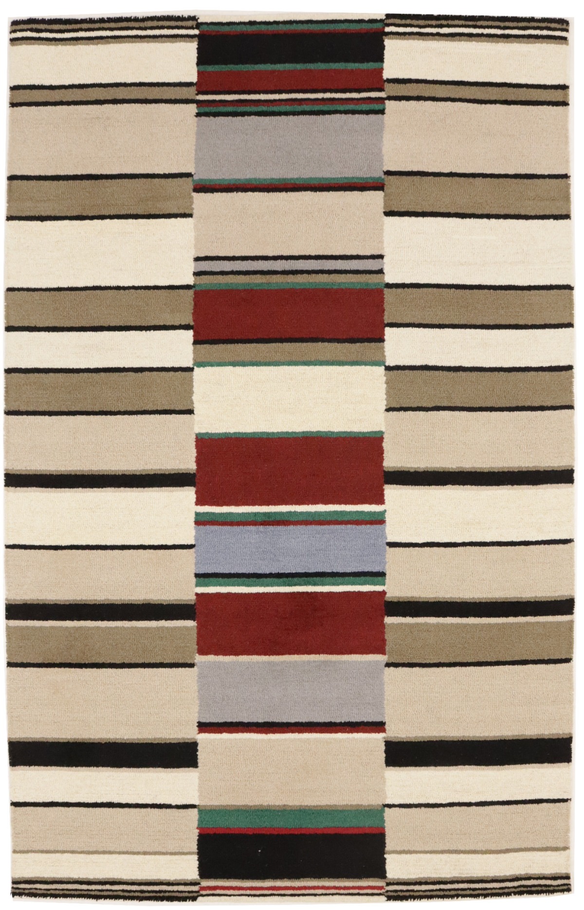 Multicolored Stripes 5X8 Hand-Tufted Modern Rug