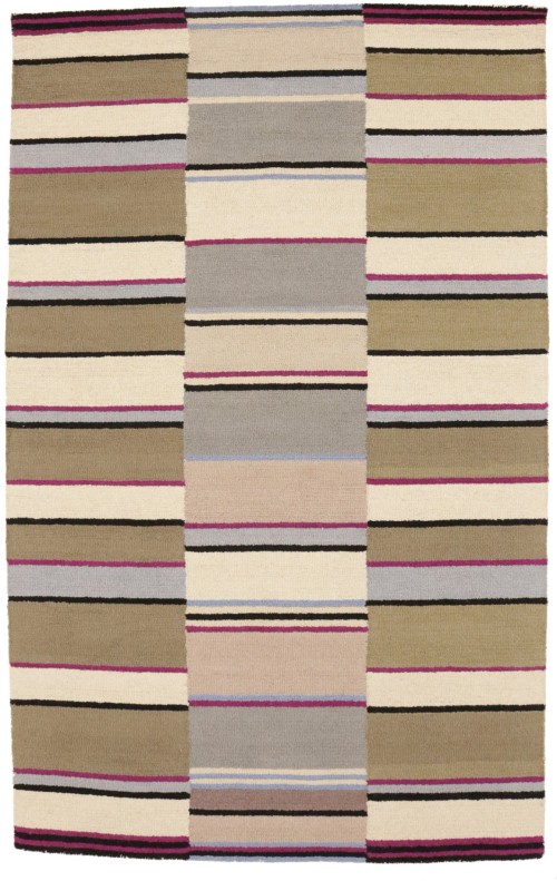 Multicolored Stripes 5X8 Hand-Tufted Modern Rug