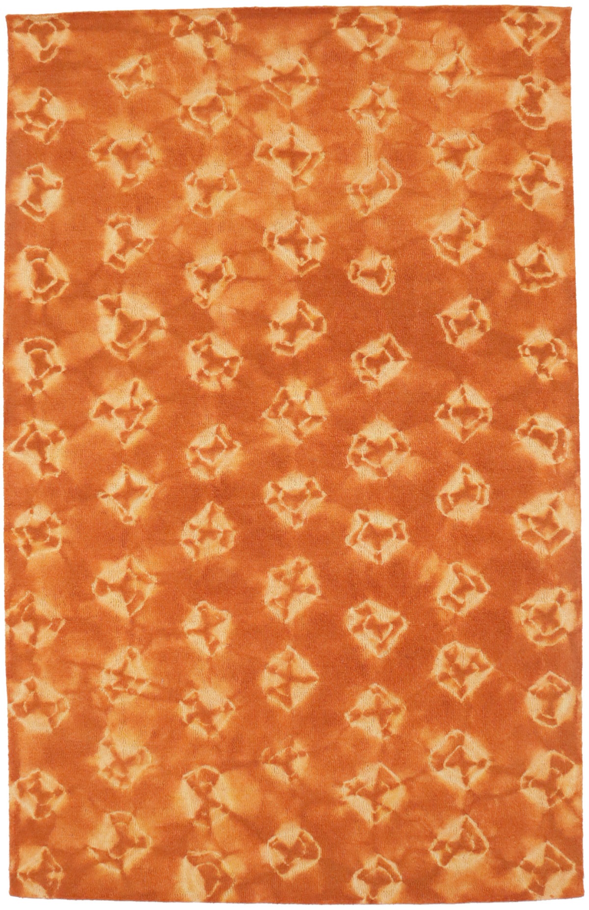 Solar Orange Tie-Dye 5X8 Hand-Tufted Modern Rug