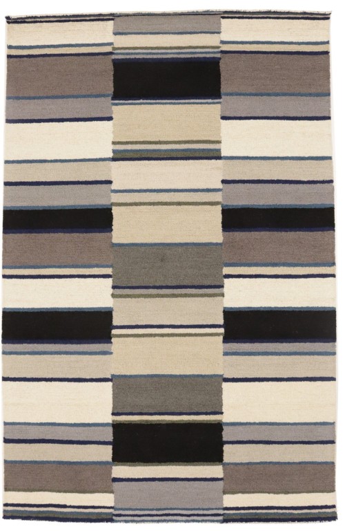 Multicolored Stripes 5X8 Hand-Tufted Modern Rug