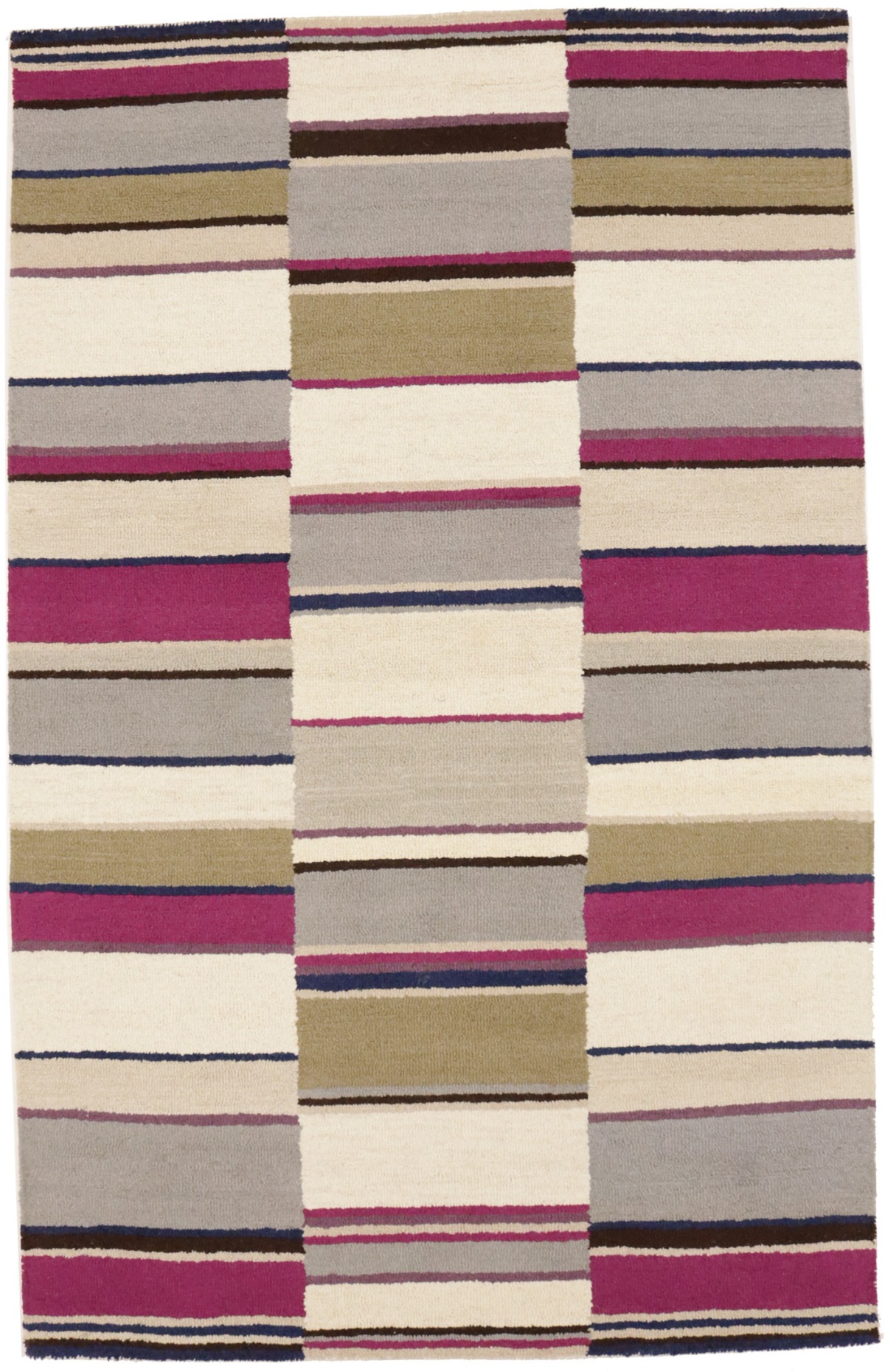 Multicolored Stripes 5X8 Hand-Tufted Modern Rug