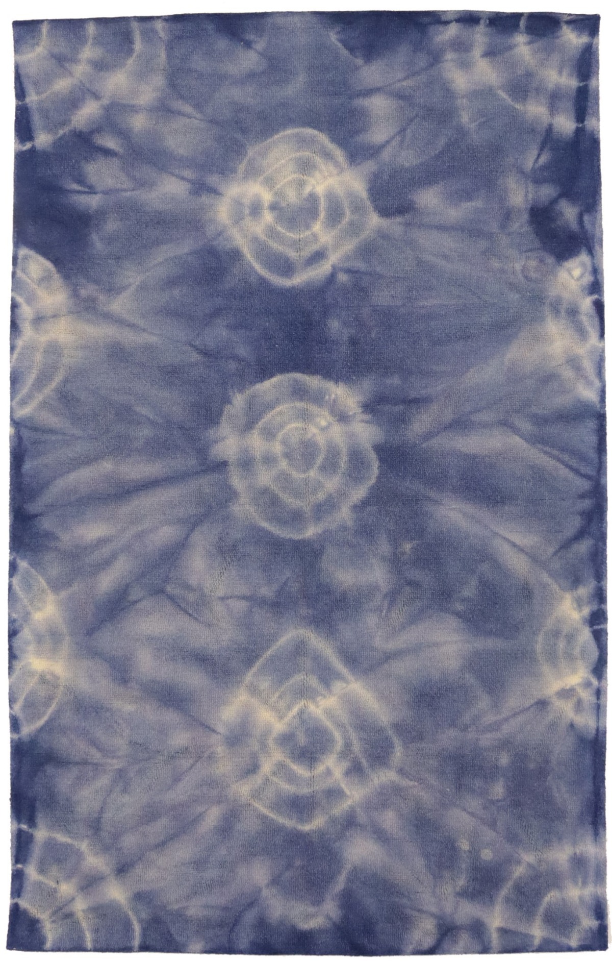 Purple-navy Tie-Dye 5X8 Hand-Tufted Modern Rug