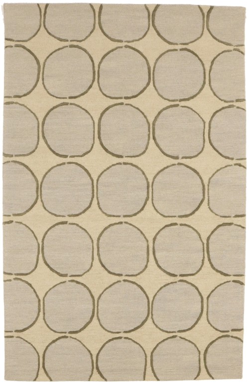 Beige Geometric 5X8 Hand-Tufted Modern Rug