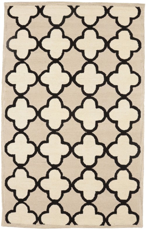 Cream & Charcoal Trellis 5X8 Hand-Tufted Modern Rug