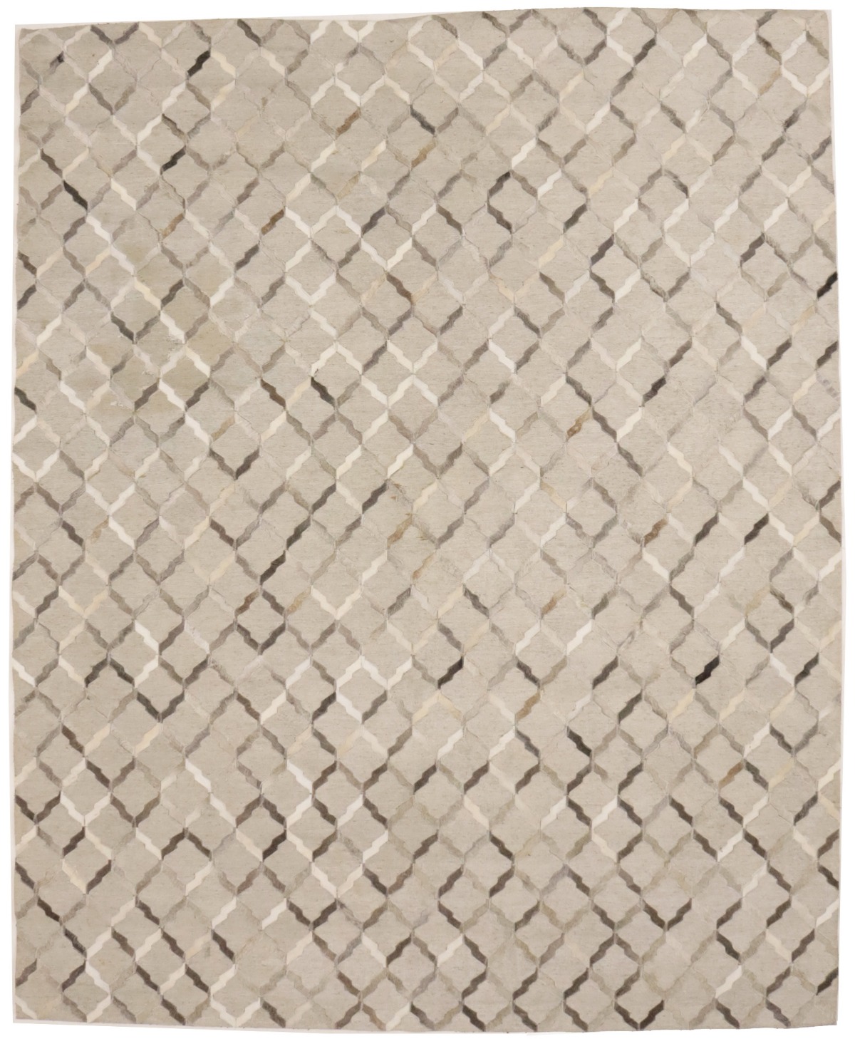 Silver Cowhide 8X10 Modern Leather Rug