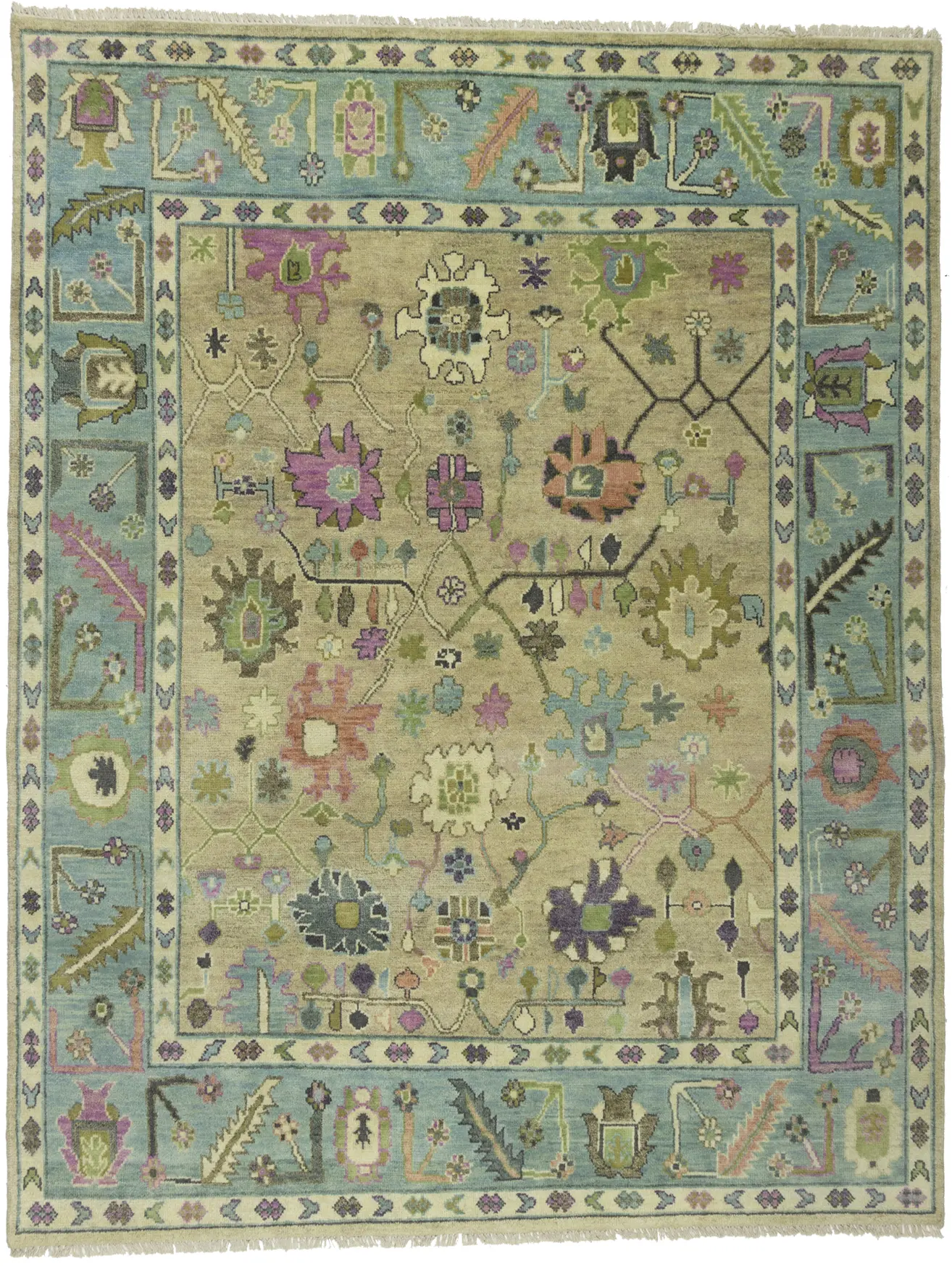 Floral Colorfast 8X10 Oushak Chobi Oriental Rug