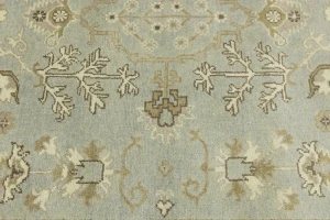 Light Gray Floral 8X10 Traditional Oushak Chobi Oriental Rug