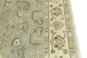 Light Gray Floral 8X10 Traditional Oushak Chobi Oriental Rug