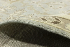 Light Gray Floral 8X10 Traditional Oushak Chobi Oriental Rug