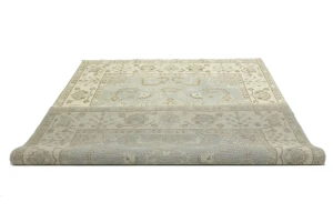 Light Gray Floral 8X10 Traditional Oushak Chobi Oriental Rug