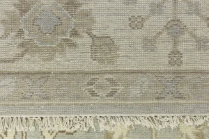 Light Gray Floral 8X10 Traditional Oushak Chobi Oriental Rug