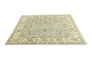 Light Gray Floral 8X10 Traditional Oushak Chobi Oriental Rug