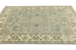 Light Gray Floral 8X10 Traditional Oushak Chobi Oriental Rug