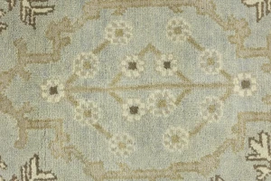 Light Gray Floral 8X10 Traditional Oushak Chobi Oriental Rug