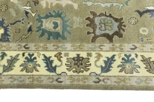 Khaki Floral 8X10 Oushak Chobi Oriental Rug