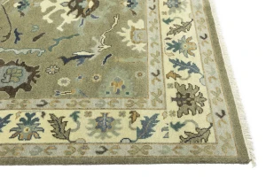 Khaki Floral 8X10 Oushak Chobi Oriental Rug