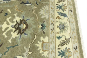 Khaki Floral 8X10 Oushak Chobi Oriental Rug