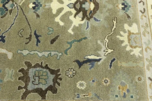 Khaki Floral 8X10 Oushak Chobi Oriental Rug