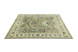 Khaki Floral 8X10 Oushak Chobi Oriental Rug