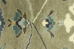 Khaki Floral 8X10 Oushak Chobi Oriental Rug