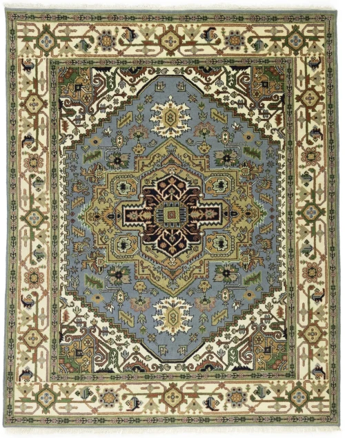 Khaki Floral 8X10 Oushak Chobi Oriental Rug