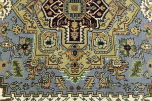 Khaki Floral 8X10 Oushak Chobi Oriental Rug