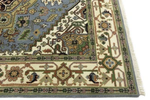 Khaki Floral 8X10 Oushak Chobi Oriental Rug