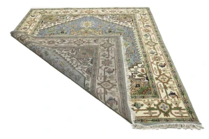 Khaki Floral 8X10 Oushak Chobi Oriental Rug