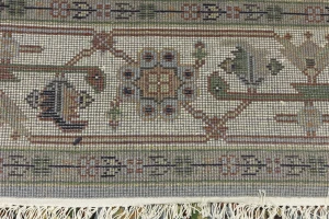 Khaki Floral 8X10 Oushak Chobi Oriental Rug