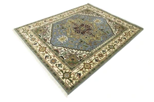 Khaki Floral 8X10 Oushak Chobi Oriental Rug