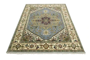 Khaki Floral 8X10 Oushak Chobi Oriental Rug