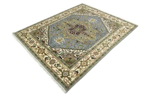 Khaki Floral 8X10 Oushak Chobi Oriental Rug
