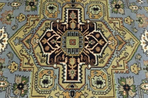 Khaki Floral 8X10 Oushak Chobi Oriental Rug
