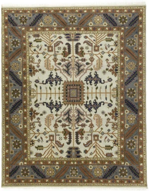Cream Floral 8X10 Indo-Mahal Oriental Rug