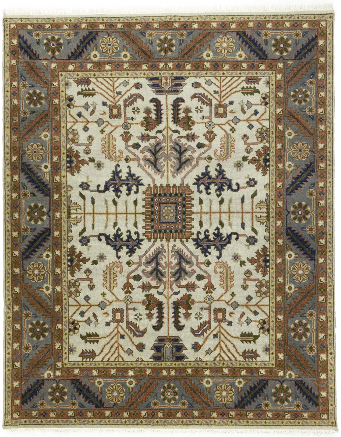 Cream Floral 8X10 Indo-Mahal Oriental Rug